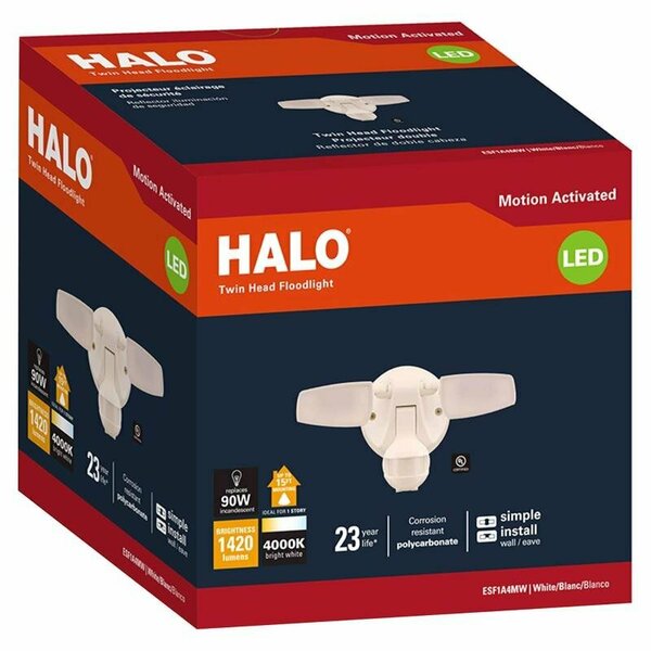 Halo Motion-Sensing Hardwired LED White Floodlight ESF1A4MW